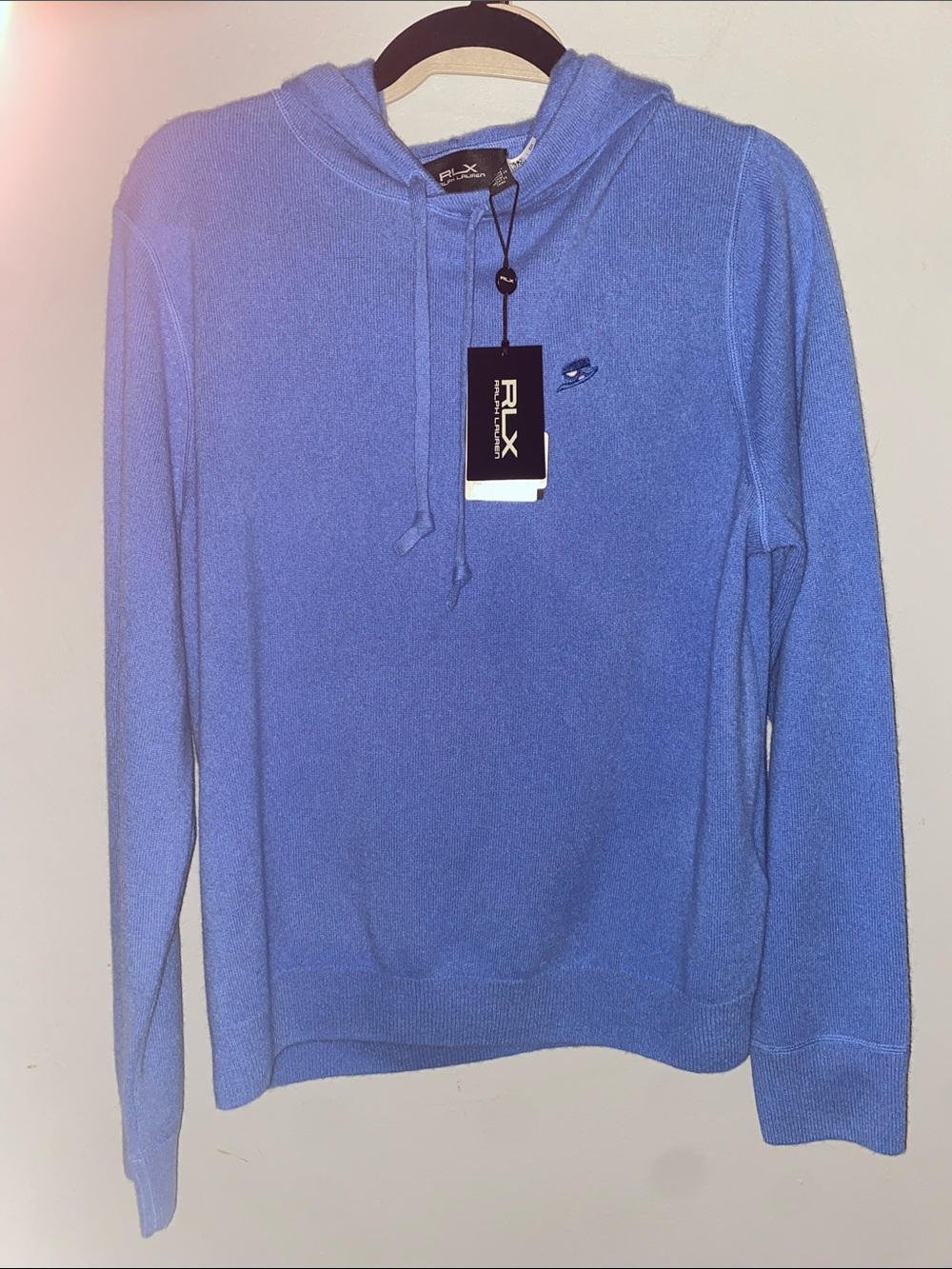 RLX Ralph Lauren women’s Blue Cashmere Hoodie Sweater